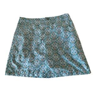 ISIS brand skort blue white orange print, size 4 women's euc